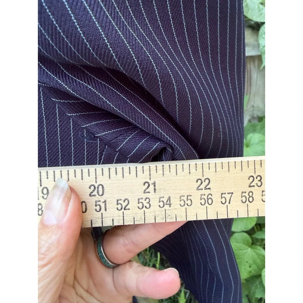 Vintage Sears Perma-Prest Navy Pinstripe Suit Jacket and Vest Set Mens Large